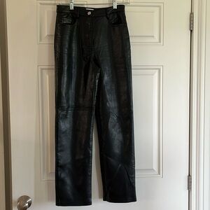 Aritzia Wilfred Simulated Leather Black Pant, Size 2